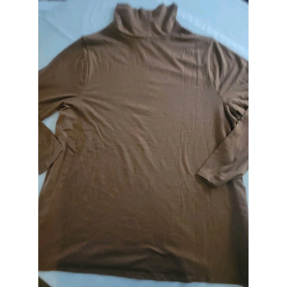 J.Jill Luxe Supima Turtleneck Tunic XL Brown Supima Cotton Stretch Long Sleeve - Picture 11 of 11